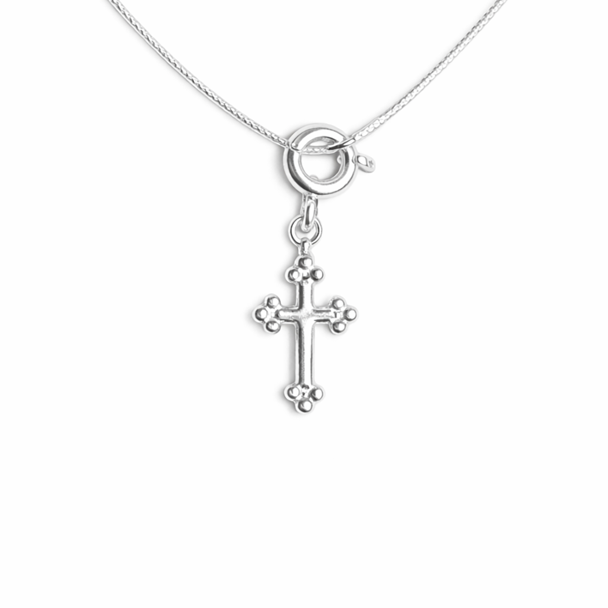 Bild von Kreuz 8.5x15.5mm mit Federring, Silber 925 Charm