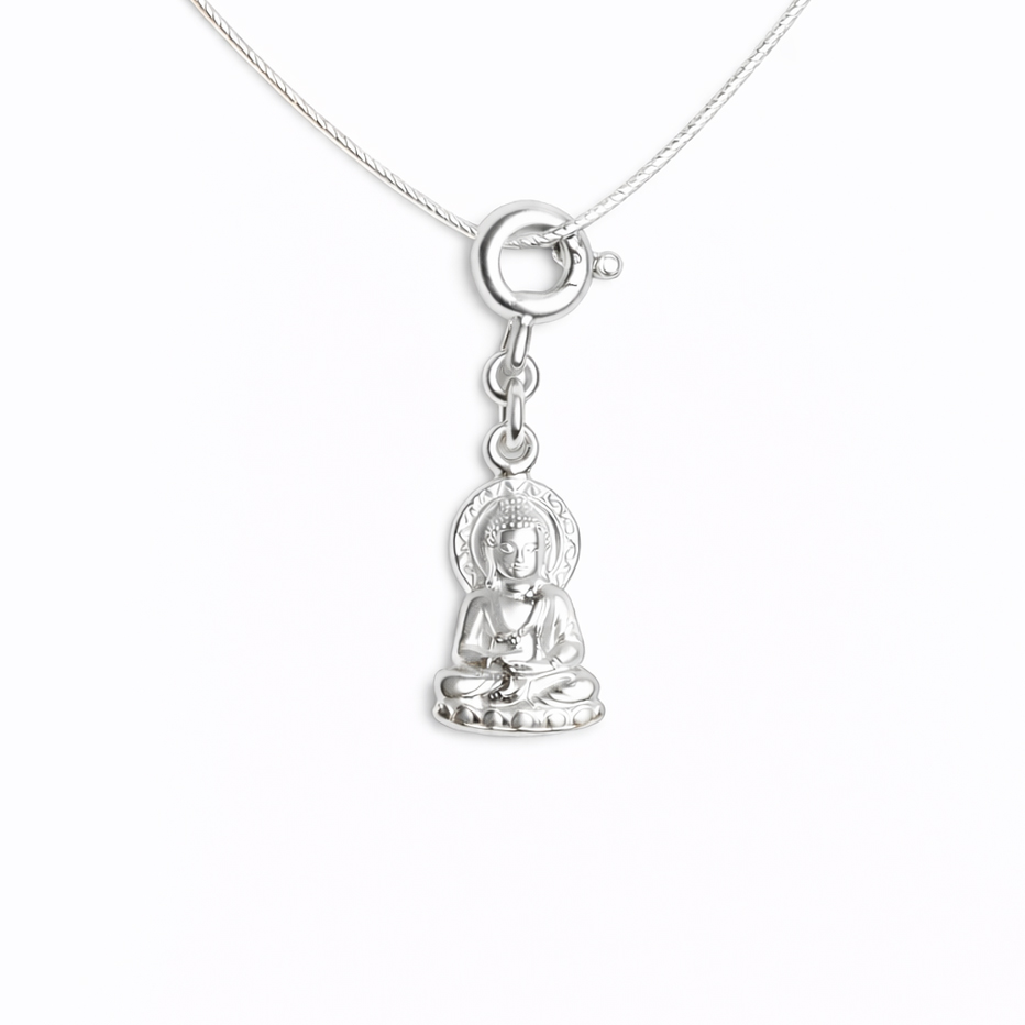 Bild von Buddha 15x10mm mit Federring, Silber 925 Charm