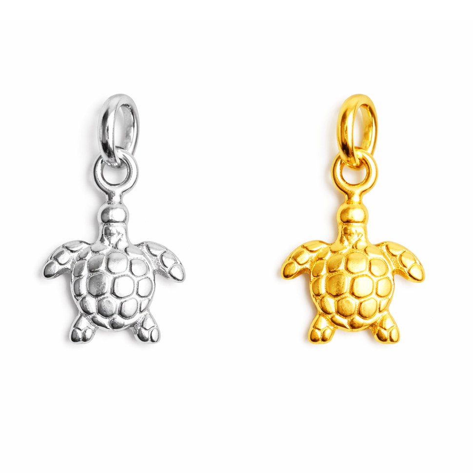 Bild von Schildkröte 14mm mit Ring Anhänger, Silber 925 (VE: 5 Stk)