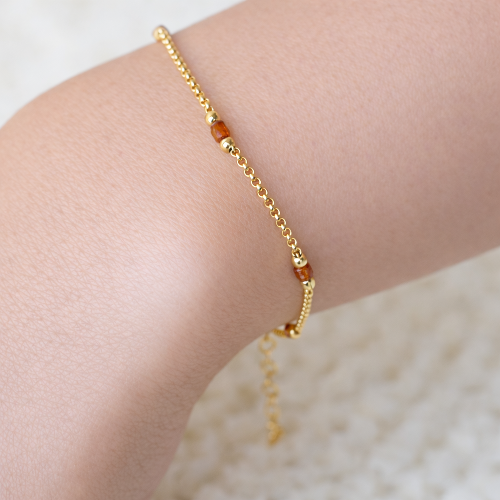 Bild von "Angels on a string". Karneol. Armband. Silber 925-Vergoldet 