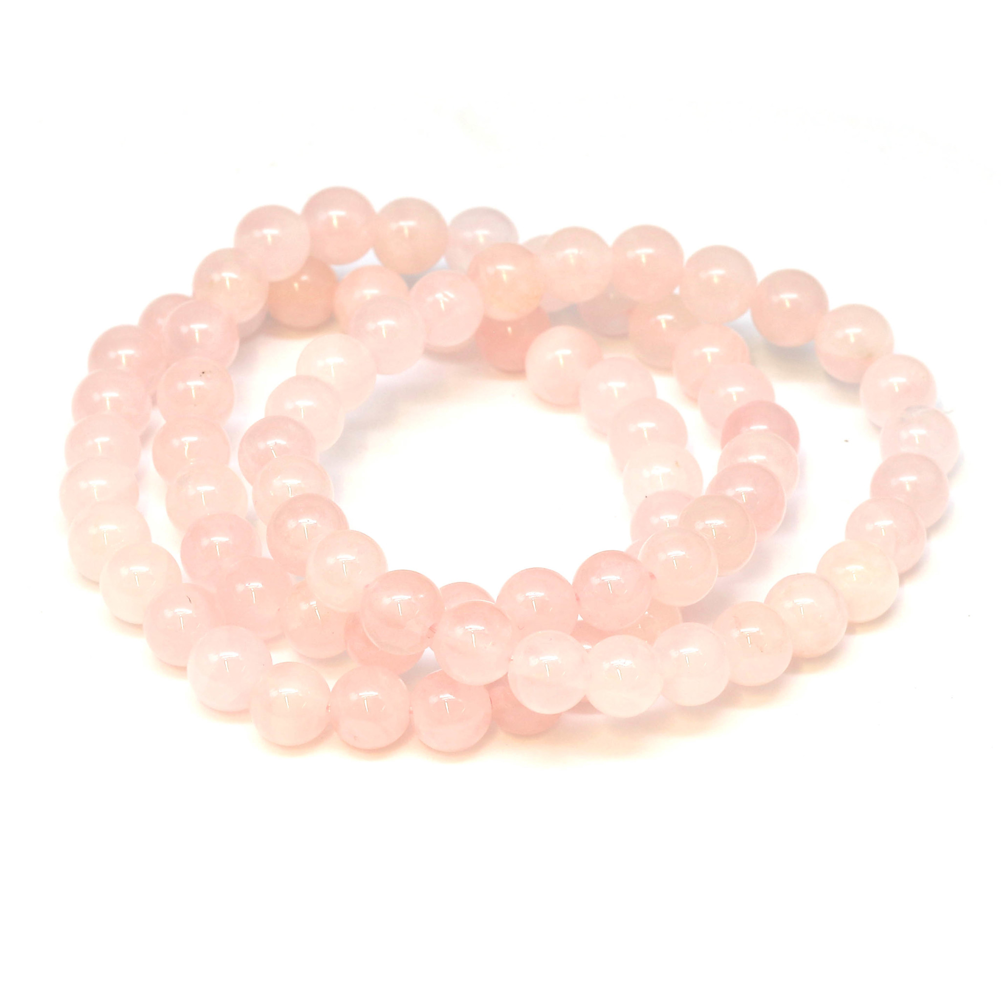 Bild von Rosenquarz Kugeln  8mm Armband, 20cm (natur, Madagaskar)