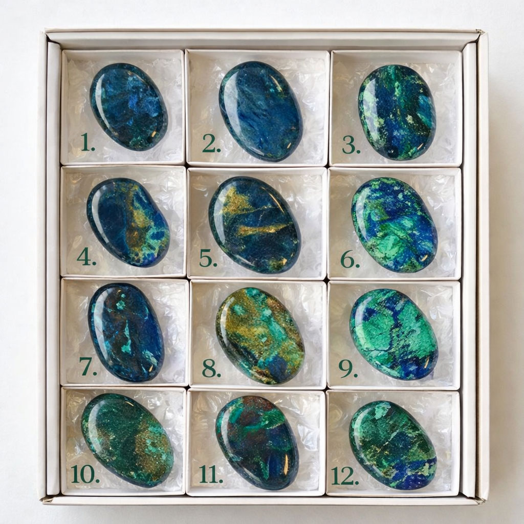 Immagine di Pietra piatta levigata Azurite-malachite TOP