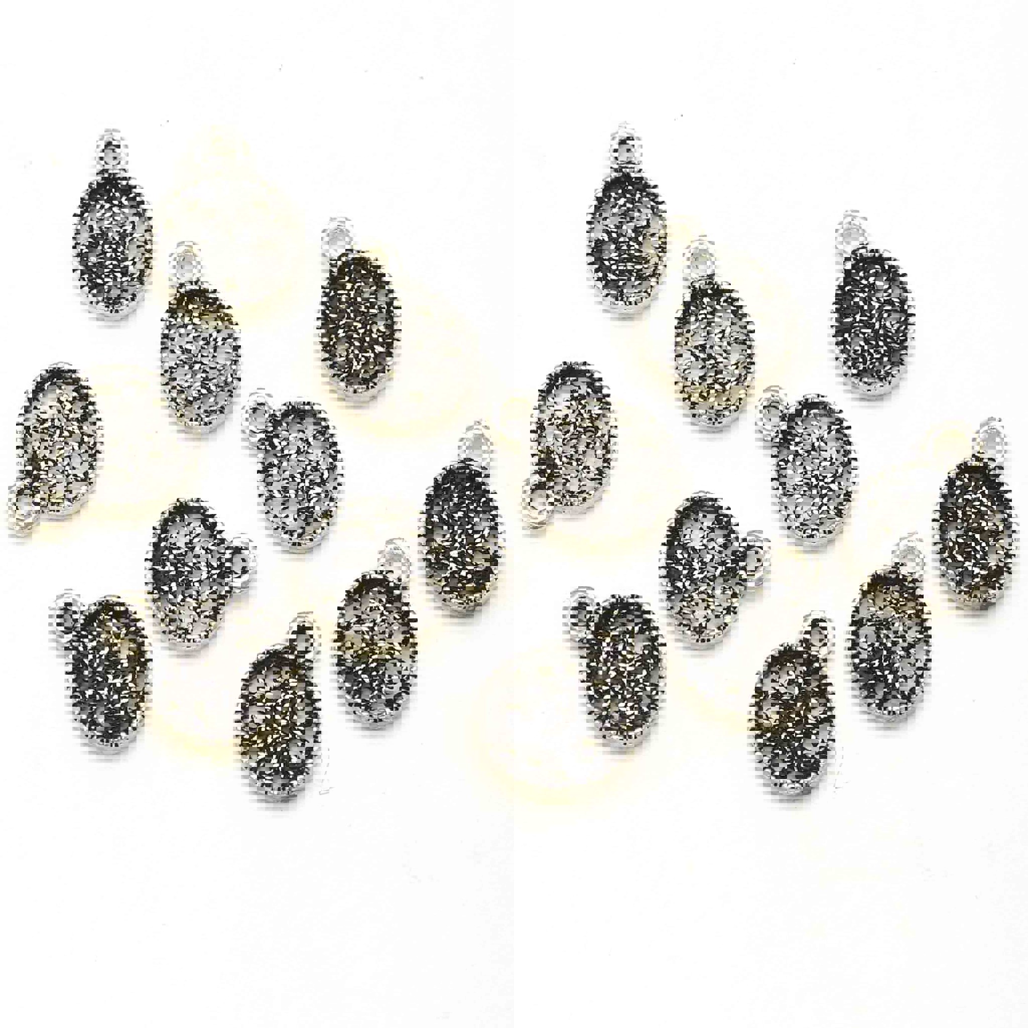 Image de Mandala 7mm Anhänger, Silber 925 geschwärzt (10er Set)