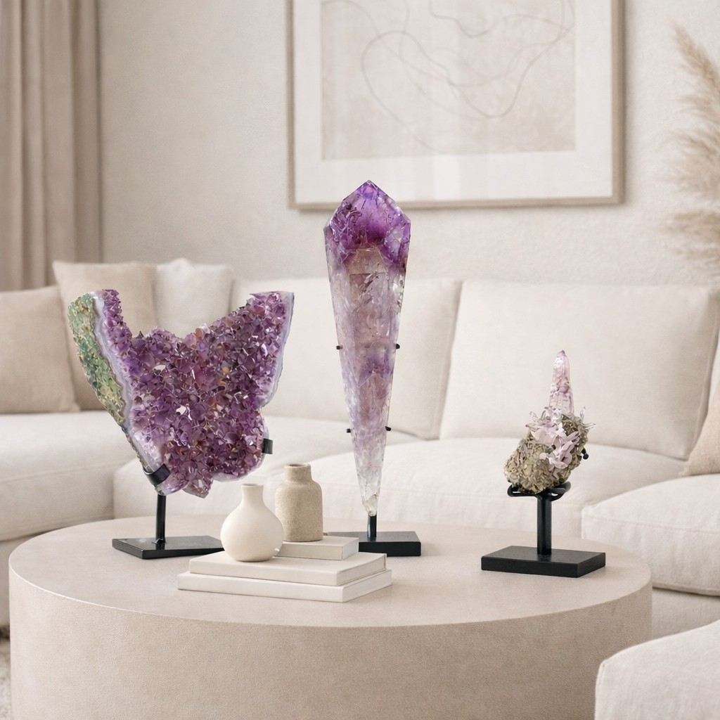 Image de Améthyste papillon sur présentoir