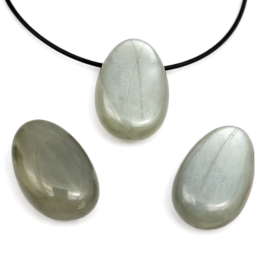 Pierre de lune grise goutte de baroque 20x30mm avec 3mm de trou pendentif