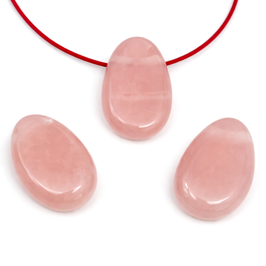 Bild von Rosenquarz Nugget-Tropfen 20x30mm mit 3mm Loch Anhänger 