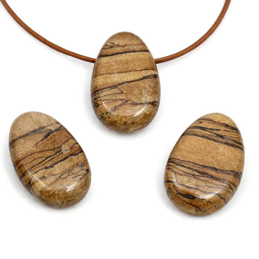 Paysage Jaspe baroque goutte 20x30mm avec 3mm de trou pendentif 