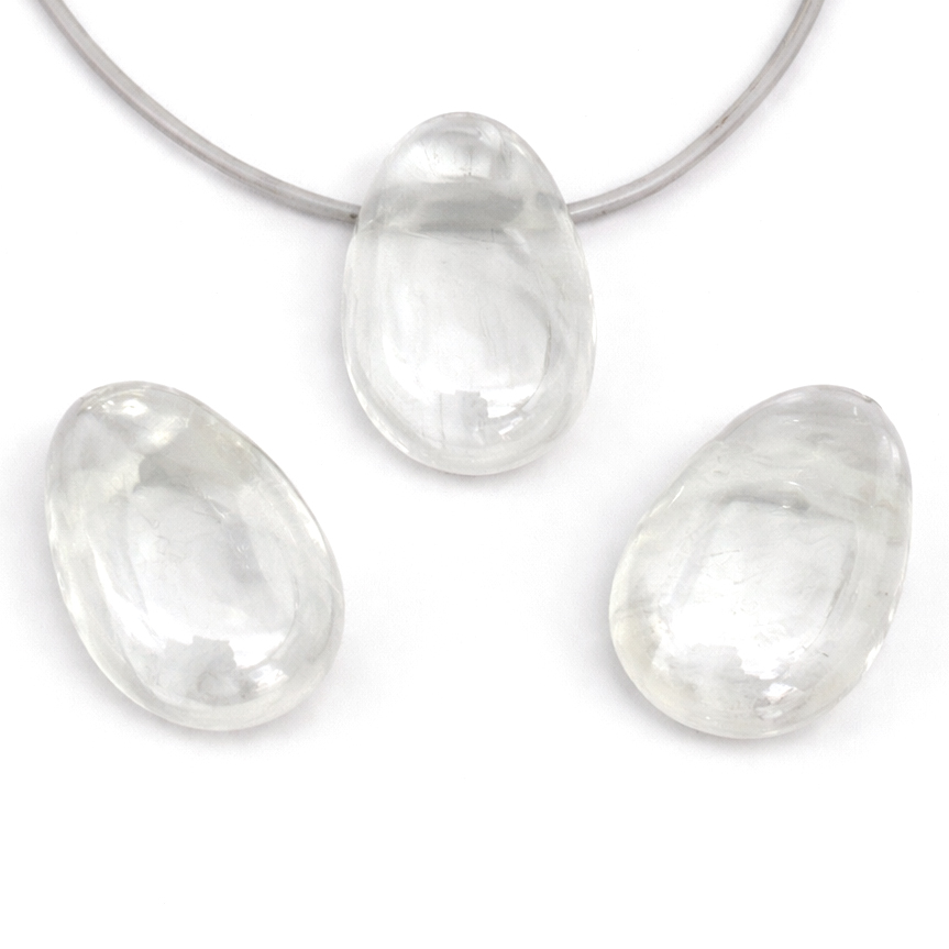 Pendentif de calcite islandaise en baroque 20x30mm avec trou de 3mm