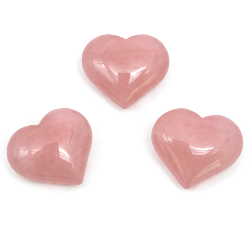 Quartz rose "Cœurs Love Heart" 40x35mm Extra