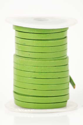 Immagine di Lederband flach 4mm grün, 10m Rolle