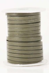 Bild von Lederband flach 4mm grau, 10m Rolle