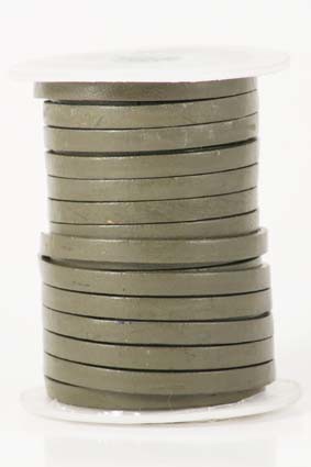Image de Lederband flach 4mm grau, 10m Rolle