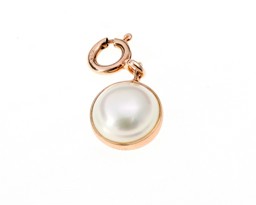 Bild von Perlen 10mm mit Federring Anhänger, Silber rosévergoldet