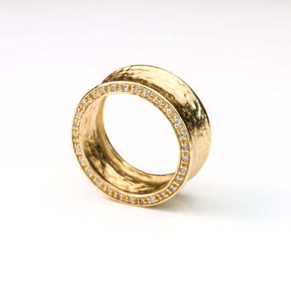 Immagine di Ring "Orbit" mit CZ, 9mm, 925 Silber vergoldet