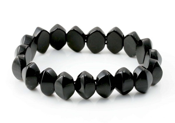 Bild von Obsidian Olive "breit" 14x10mm Armband
